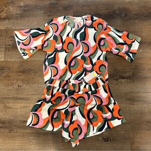 NWT Boden Multicolor Abstract Sweater and Shorts.